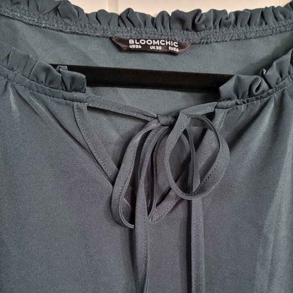 Bloomchic Broderie Frill Trim Lantern Sleeve Blouse - Picture 2 of 10